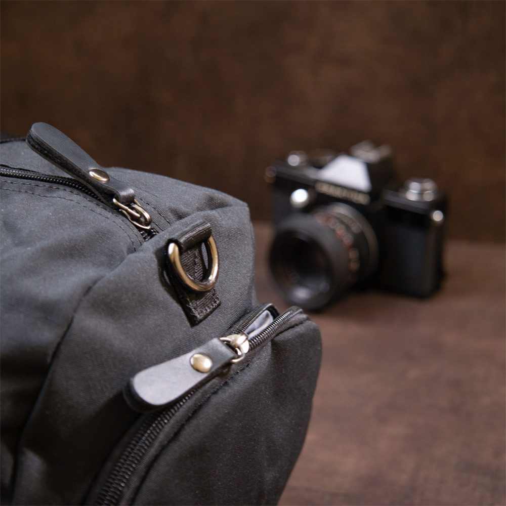 Спортивна сумка текстильна Vintage 20640 Чорна Київ - фото 1