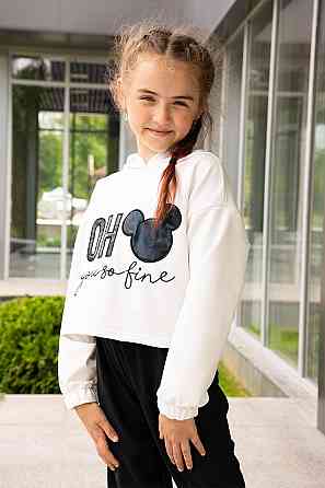 Костюм спортивный для девочек, молочный, двухнитка, топ Крохатушка одяг Киев