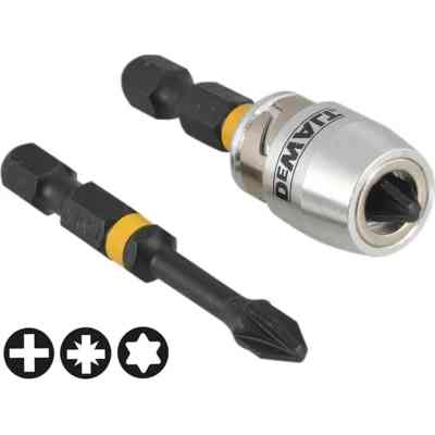 Набор бит DeWALT IMPACT TORSION, ударных, Pz2, L=50 мм, 2 шт.+магнитный держатель (DT70535T) Винница