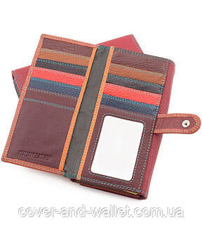 Женский бордовый кожаный кошелёк с визитницей ST Leather SB46 Киев - изображение 3