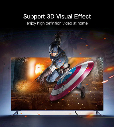 HDMI кабель v2.0 UGreen HD104 з підтримкою 4K@60Hz 10107 (Чорний, 2м) Николаев - изображение 8