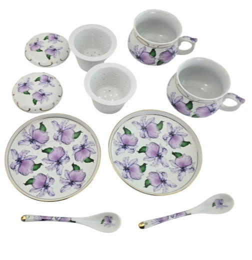 Сервиз чайный фарфор на 2 персоны Цветы Киев - изображение 4