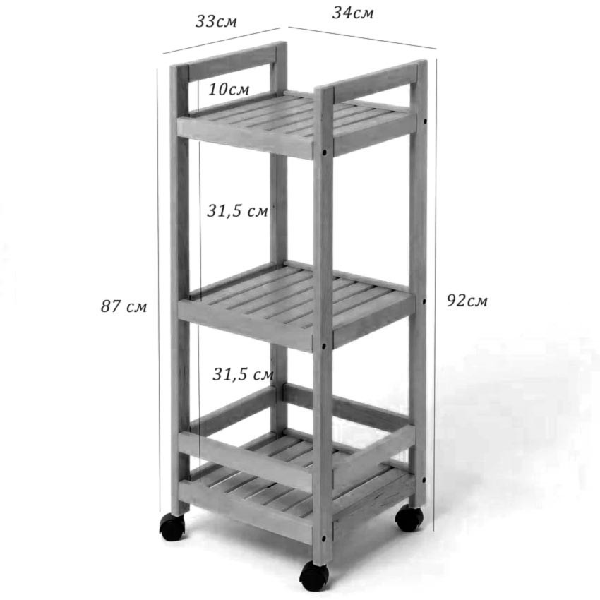 Этажерка на колёсах 