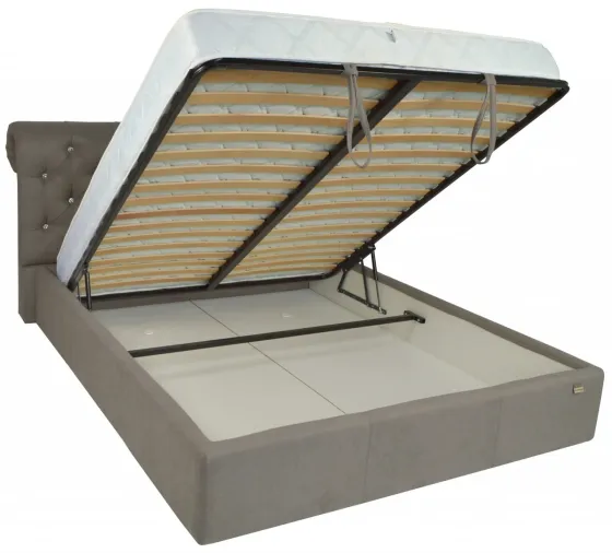 Ліжко Двоспальне London VIP 160 х 200 см Fibril 12 C1 З додатковою металевою цільнозварною рамою Сірий Київ