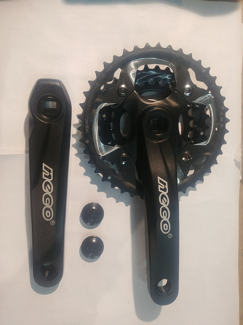 Звезды велосипедные (передние) 24/34/42T (+2 шатуны L-17 см, квадрат, черные) (PHCW-A420) KL Мукачево - изображение 1