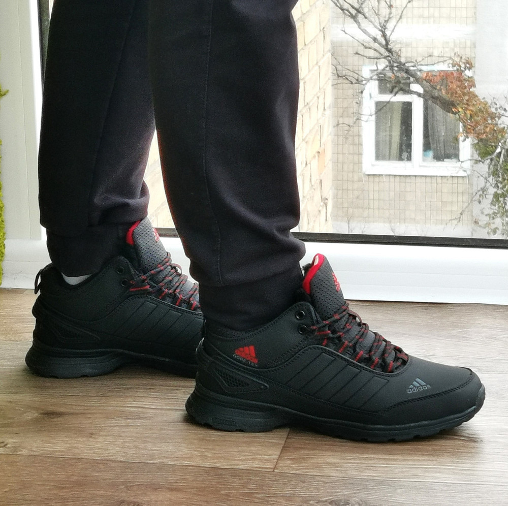 Зимові Кросівки Adidas GORE-TEX Чоловічі Чорні з МЕХОМ Черевики Адідас Гортекс (розміри: 42,43,44) ВідеоОбзор Дніпро - фото 8