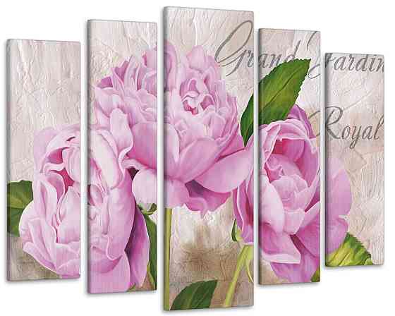 Модульна картина Квіти Піони Art-257_5 ( 80х118см ) Київ