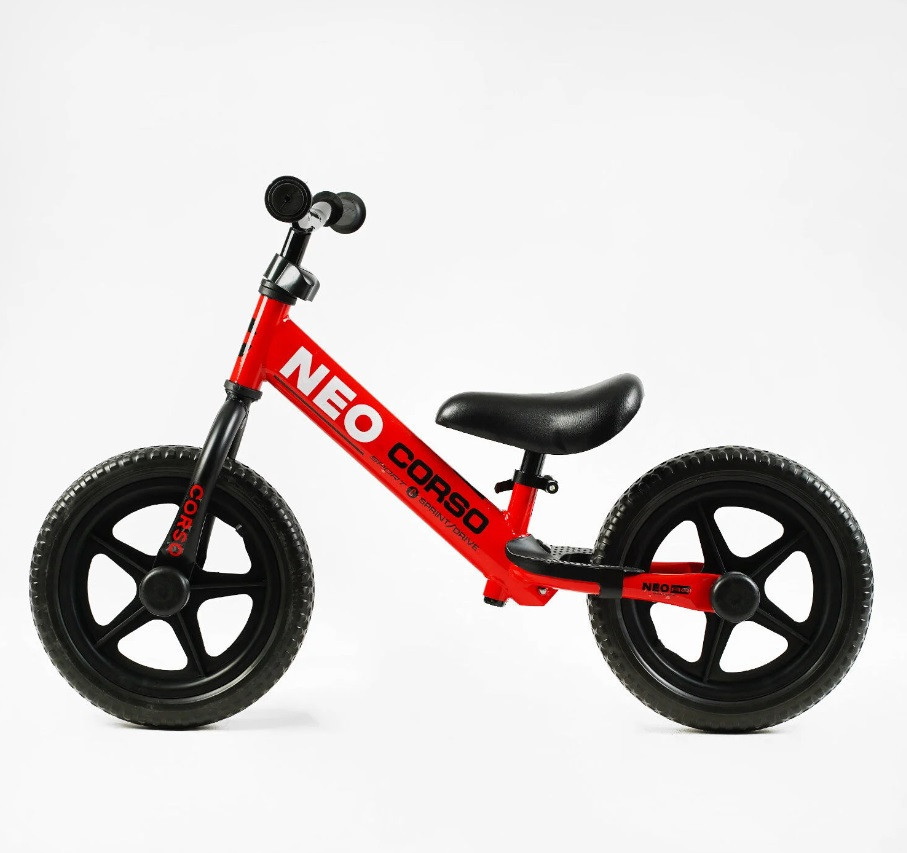 Велобіг CORSO NEO сталева рама колеса 12 дюймів підставка для ніг Червоний (EN-52360) Чернігів - фото 2