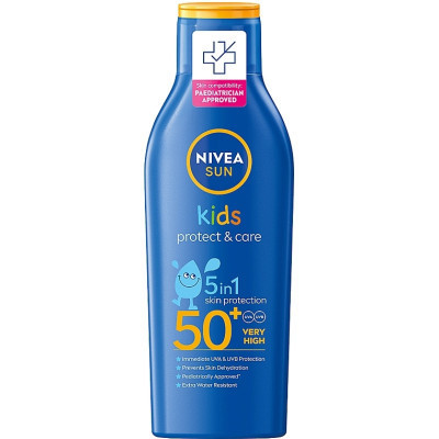 Средство от загара Nivea Sun Kids Детский солнцезащитный лосьон Защита и уход SPF 50+ 200 мл (4005808440696/5900017082844) Винница - изображение 1