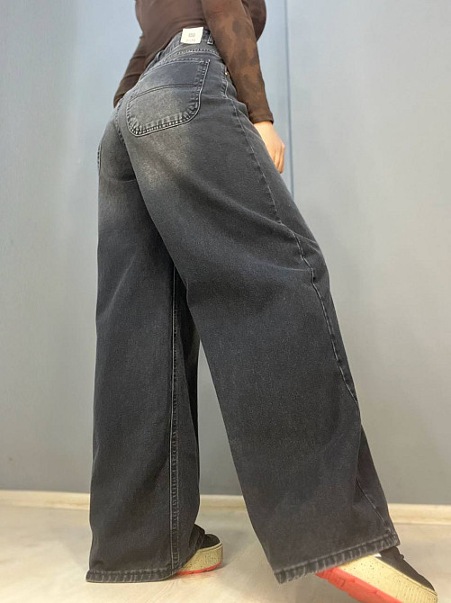 Джинсы женские Its Basic 2452 baggy jeans палаццо широкие от бедра вареные черные, черный, 36, 36, 7 Одесса - изображение 5