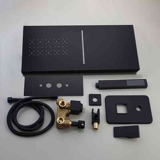 Душевой гарнитур настенный с подсветкой 2в1 WanFan душевая панель навесная Черный Каменец-Подольский