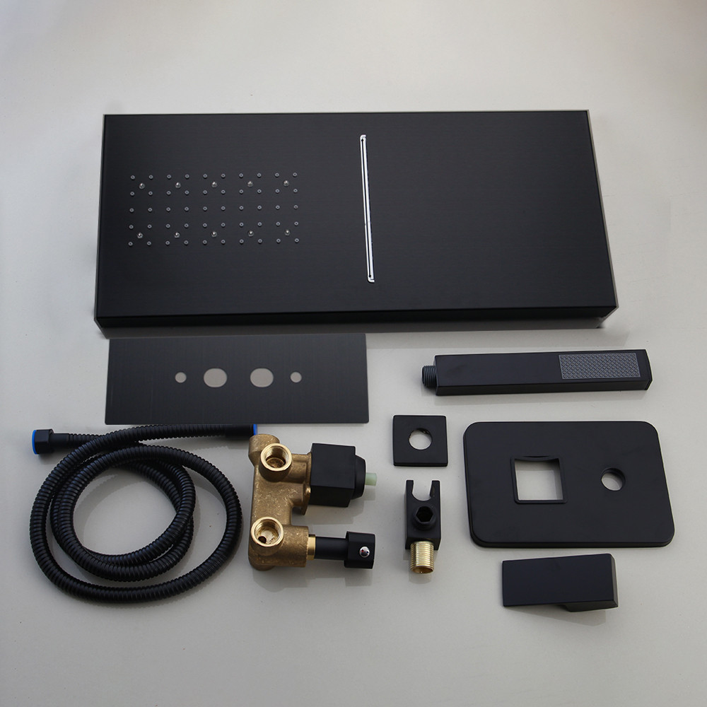 Душевой гарнитур настенный с подсветкой 2в1 WanFan душевая панель навесная Черный Каменец-Подольский - изображение 6