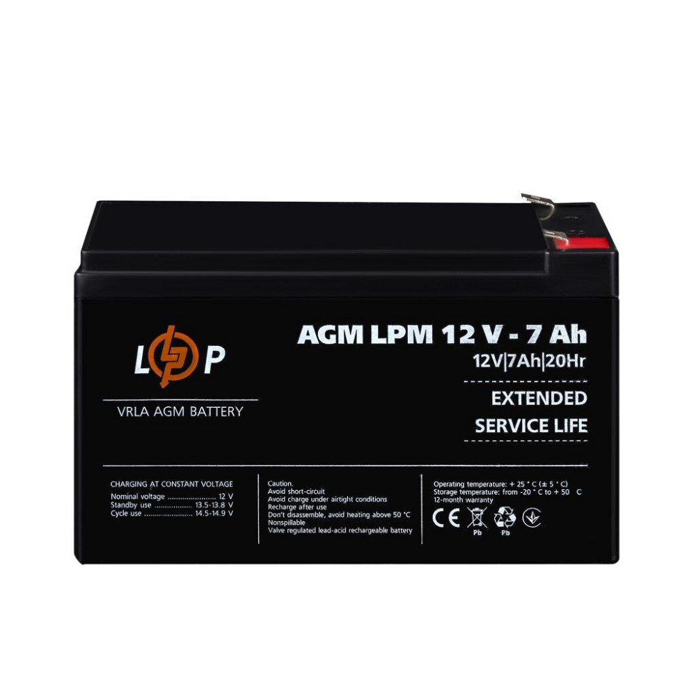Акумулятор AGM LPM 12V - 7 Ah Київ - фото 2