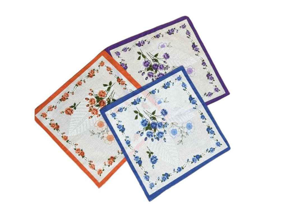 Ноовичек 28*28см жен. батист (10шт/уп) Вид-5 В035-6-5 ТМ ПЛАТКИ-ОПТ Киев - изображение 1