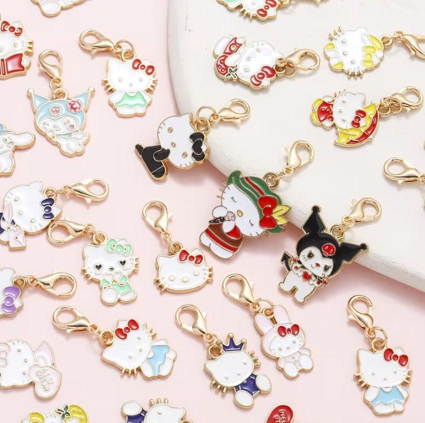 Набор 10 шт. эмалированных подвесок в виде котиков Hello Kitty | Брелки и кулоны из цинкового сплава Киев - изображение 5