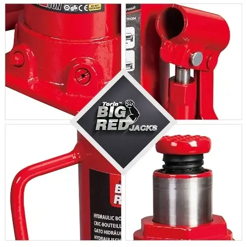 Гидравлический домкрат бутылочный на 10т, Красный / Домкрат для автомобилей и грузовиков / Стальной домкрат Коломыя