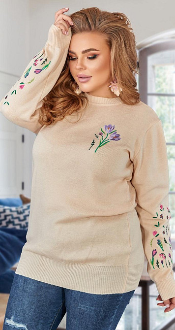 Гарний светр із вишивкою великий розмір (42-44) Київ - фото 4