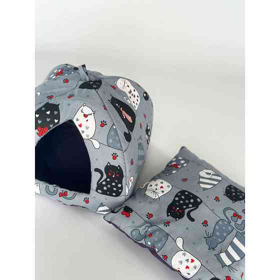 М'який будиночок для домашніх тварин собак та котів 1352 M (50*50см), Сірий Київ