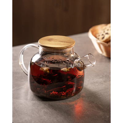 Заварник Ardesto Gemini боросилікатне скло бамбук прозорий 600мл (AR3006GBM) Вінниця - фото 2