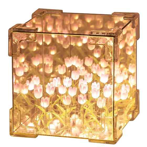 Ночник Бесконечные тюльпаны (10×10см, 20 тюльпанов), от батареек, Розовый / Набор Сделай сам Киев