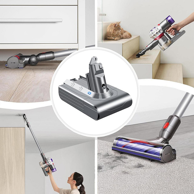 Акумулятор для Dyson V6 SV03 SV05 SV06 SV07 SV09 DC58 DC59 DC61 DC62 DC72 DC74, Заміна батареї 21.6 В, 4500 мАгод Київ - фото 7