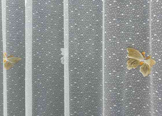 Тюль VR-Textil 1886т Жакард Білий з коричневим 300х270 см (42-0843) Київ