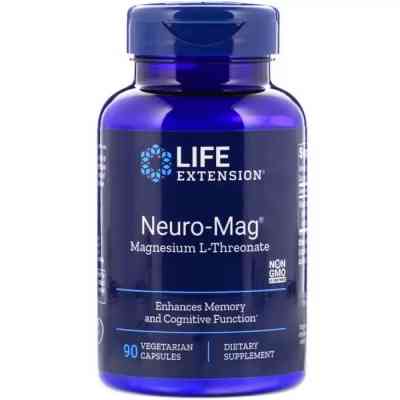 Мінерали Life Extension Магній L-треонат, Magnesium L-Threonate, Neuro-Mag, 90 капсу (LEX-16039) Вінниця