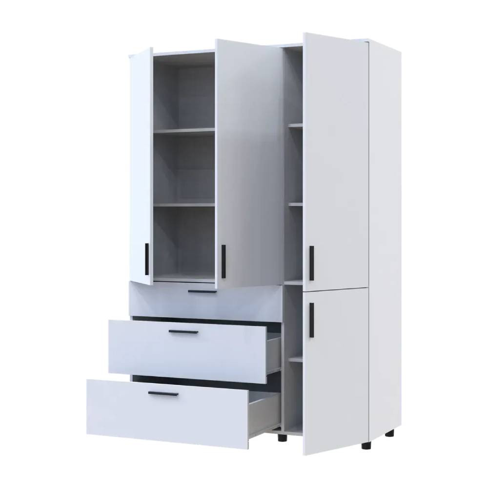 Шафа для одягу Doros Торн Білий 3 ДСП/3Ш (полиці) 135х51.6х200 (DRS-012056) Львів - фото 7