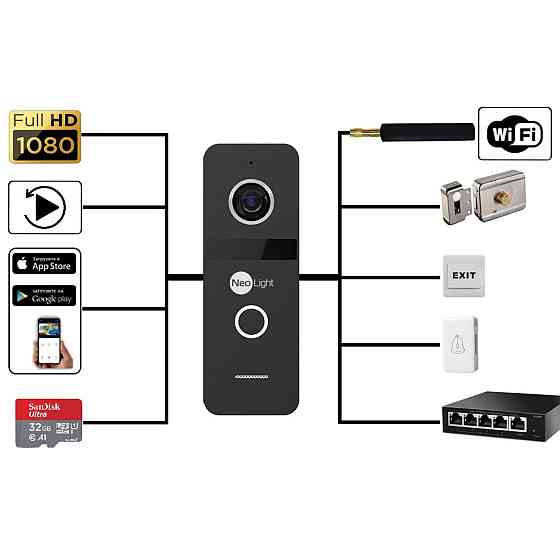 Вызывающая IP видеопанель домофона NeoLight Solo IPW Graphite Киев