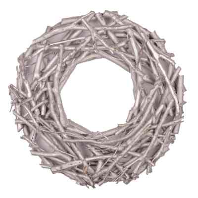 Різдвяний вінок YES! Fun ротанговий срібний, 30 см (974244) Вінниця
