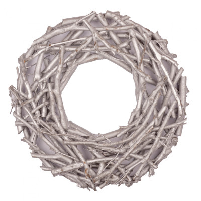 Рождественский венок YES! Fun ротанговый серебряный, 30 см (974244) Винница - изображение 1