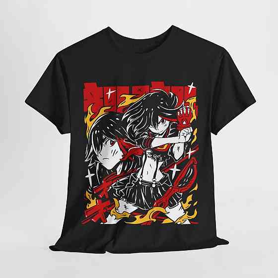 Футболка з аніме принтом Кілл Ла Кілл Рйуко оверсайз (S/M/L) Чорний AnimeJ0610 Дніпро