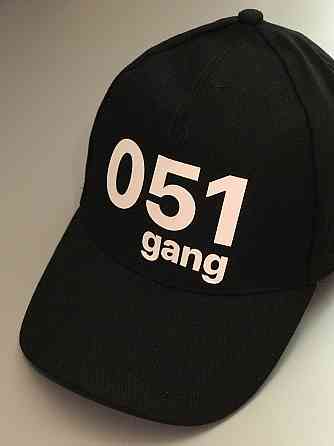 Чорна бавовняна Кепка/Бейсболка з принтом — 051 gang Чернівці