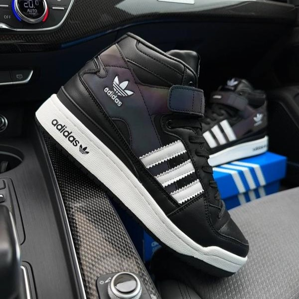 Высокие Чёрные Кроссовки Adidas Forum Кожаные Мужские Ботинки Адидас Форум (размеры: 41,42,43,44,45,46) Днепр - изображение 7