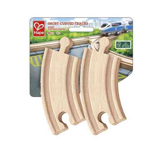 Набір для залізниці Hape короткі вигнуті рейки 4 шт. (E3776) Харків