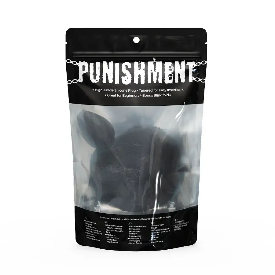 Анальна пробка з хвостом Punishment - Bunny Tail Silicone Anal Plug - Black Львів - фото 5