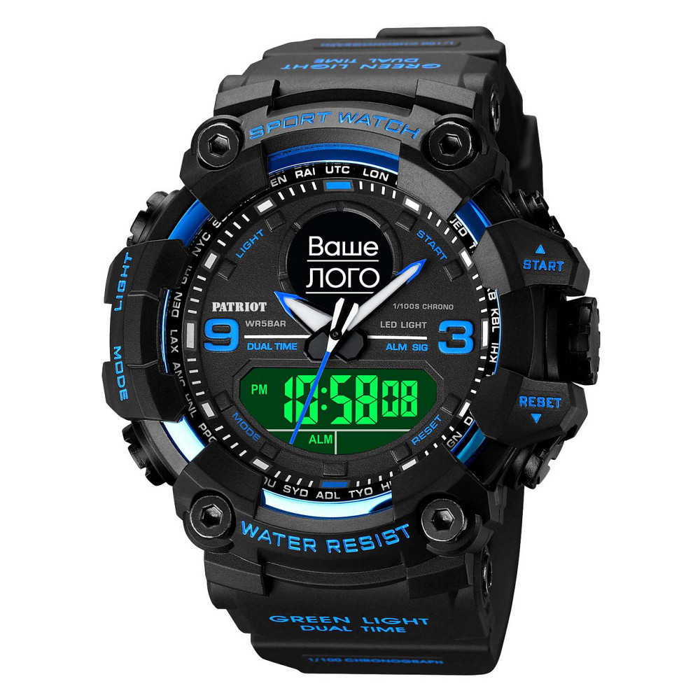 Patriot 001BUUA Ваше лого Чорні з синім + Коробка SBR Київ - фото 2