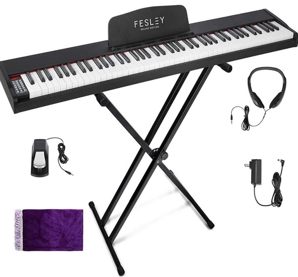 Цифрове піаніно Fesley FEP300 (педаль, пюпітр, навушники, адаптер) Харків - фото 8