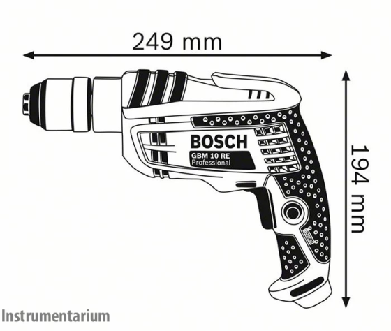 Профессиональная дрель электрическая безударная Bosch Professional GBM 10 RE : 600 Вт, 2600 об/мин, Нм 20 Киев