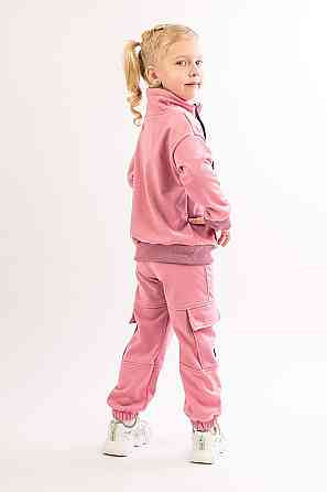 Костюм детский, спортивный х/б 100% (серый меланж, ментол, сиреневый,розовый, желтый) Крохатушка одяг 110, Розовый Киев