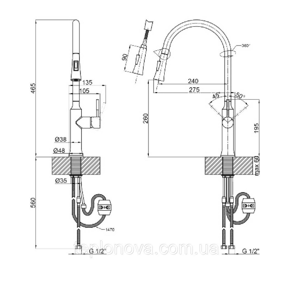 Смеситель для кухни Globus Lux ALPEN SBT1-2033 Черновцы - изображение 3
