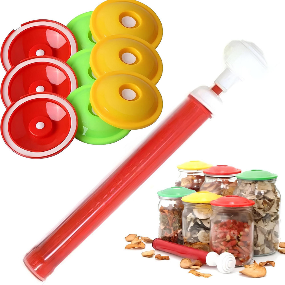 Вакуумные крышки для консервации 9шт + насос SBR Киев - изображение 1