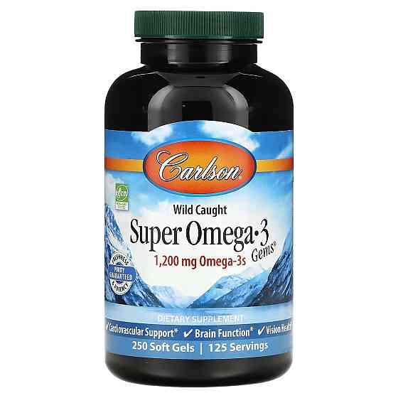 Рыбий жир (Super Omega-3) Carlson Labs, 1200 мг 250 капсул Київ