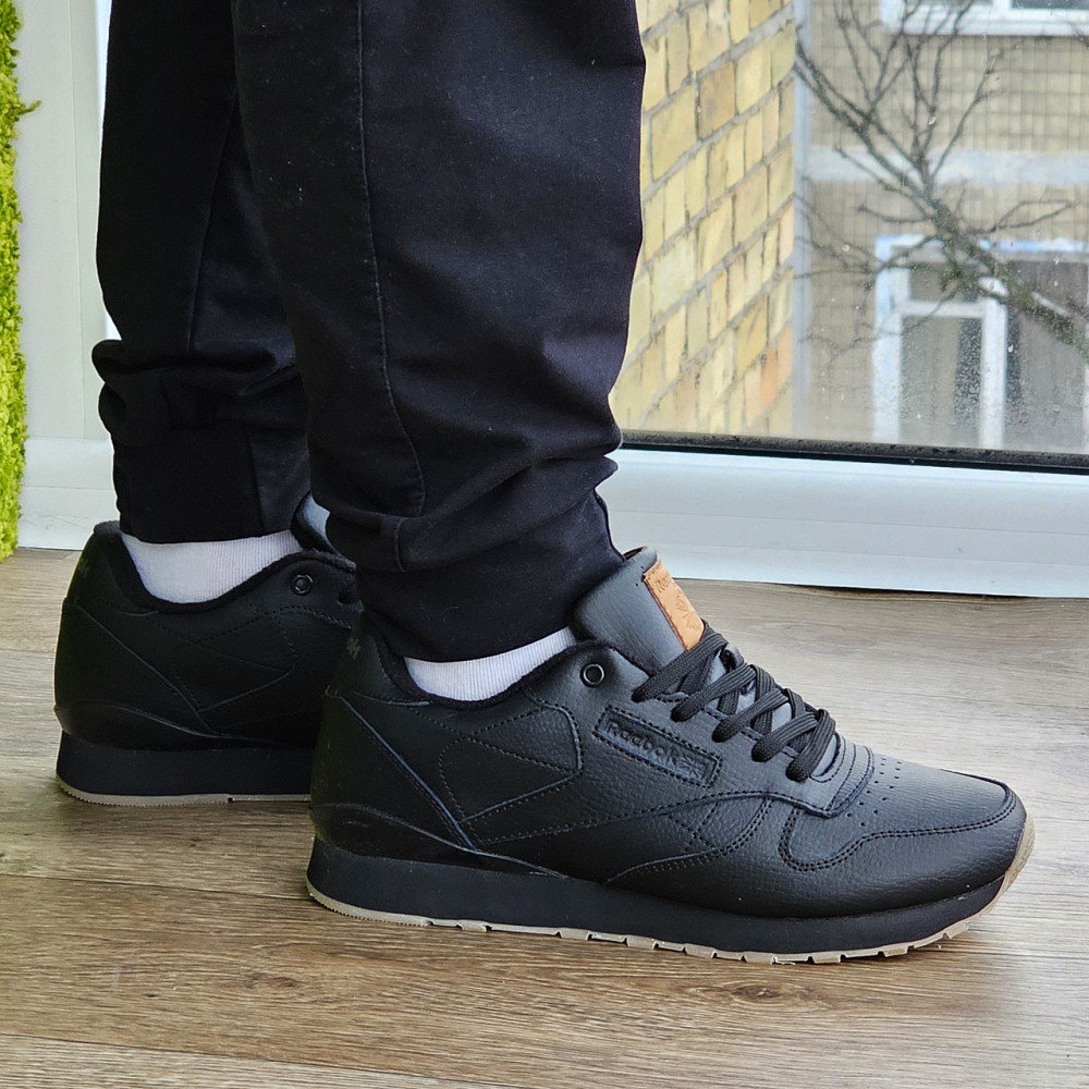 Мужские Термо Кроссовки Reebok Classic Чёрные Зимние Рибок Кожаные (размеры: 45) - 76-2 Днепр - изображение 9