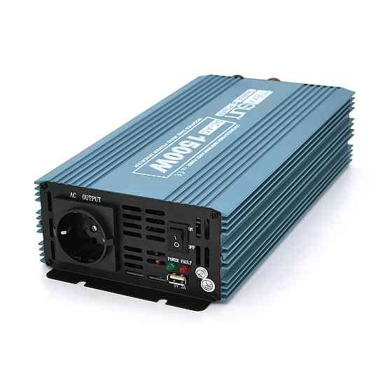 Инвертор напряжения Mexxsun MXS-1500, 12V/220V, 1500W с модифицированной синусоидой, 2 Shuko, клеммные провода, Q6 Киев