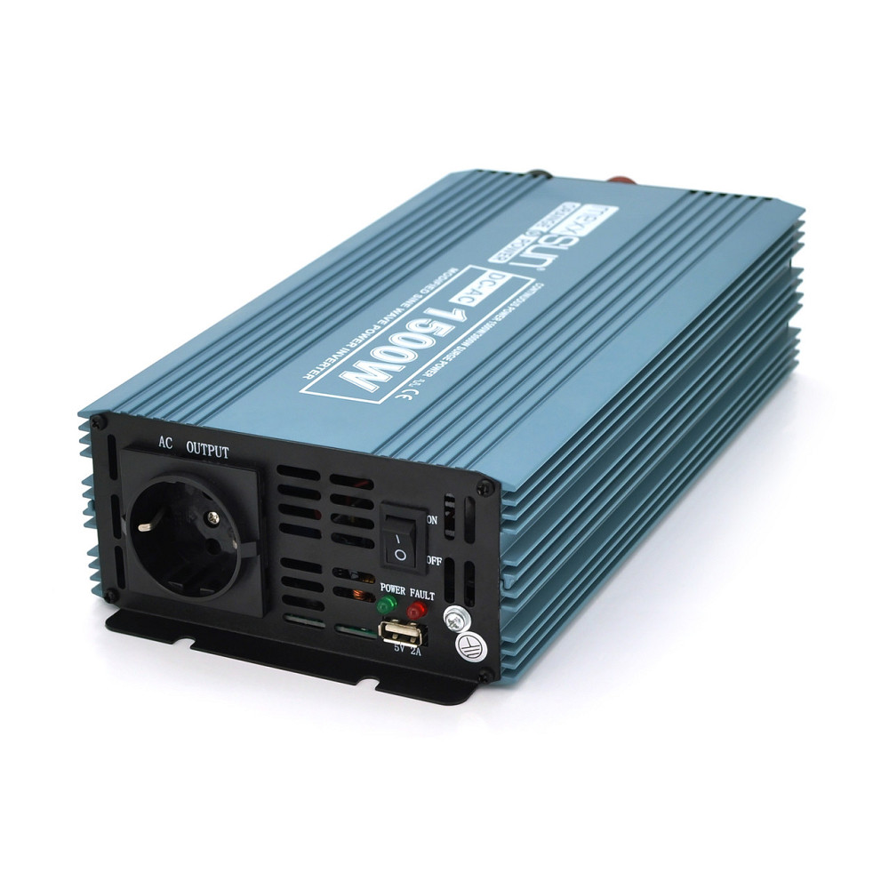 Инвертор напряжения Mexxsun MXS-1500, 12V/220V, 1500W с модифицированной синусоидой, 2 Shuko, клеммные провода, Q6 Киев - изображение 1
