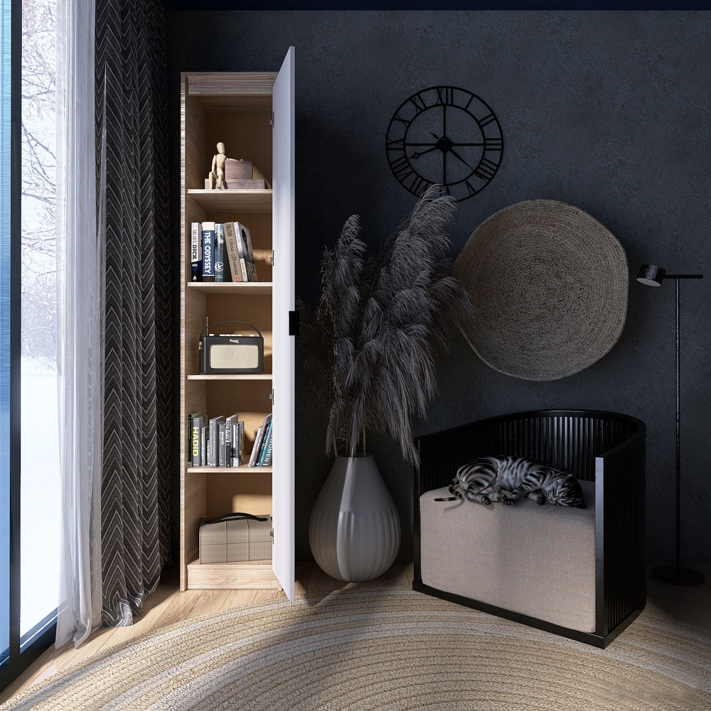 Шкаф-пенал закрытый Эверест Сити-400 Дуб сонома/Белый (DTM-071094) Львов - изображение 5