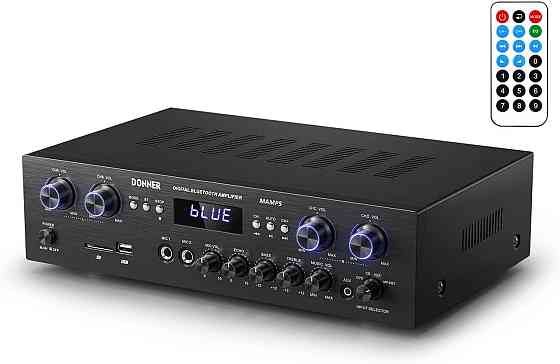 Підсилювач звуку Donner Mamp5 1000W 4-х канальний з USB /SD /FM /2 Mic in Echo /RCA /LED /Bluetooth  Дніпро