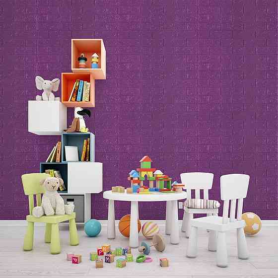 3D панель самоклеюча 700х770х3мм цегла Фіолетова (016-3) SW-000003248 Київ