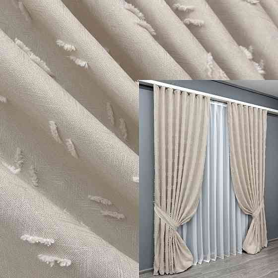 Комплект штор VR-Textil Льон Букле № 1882ш Таш 200х270 см 2 шт (32-235) Київ